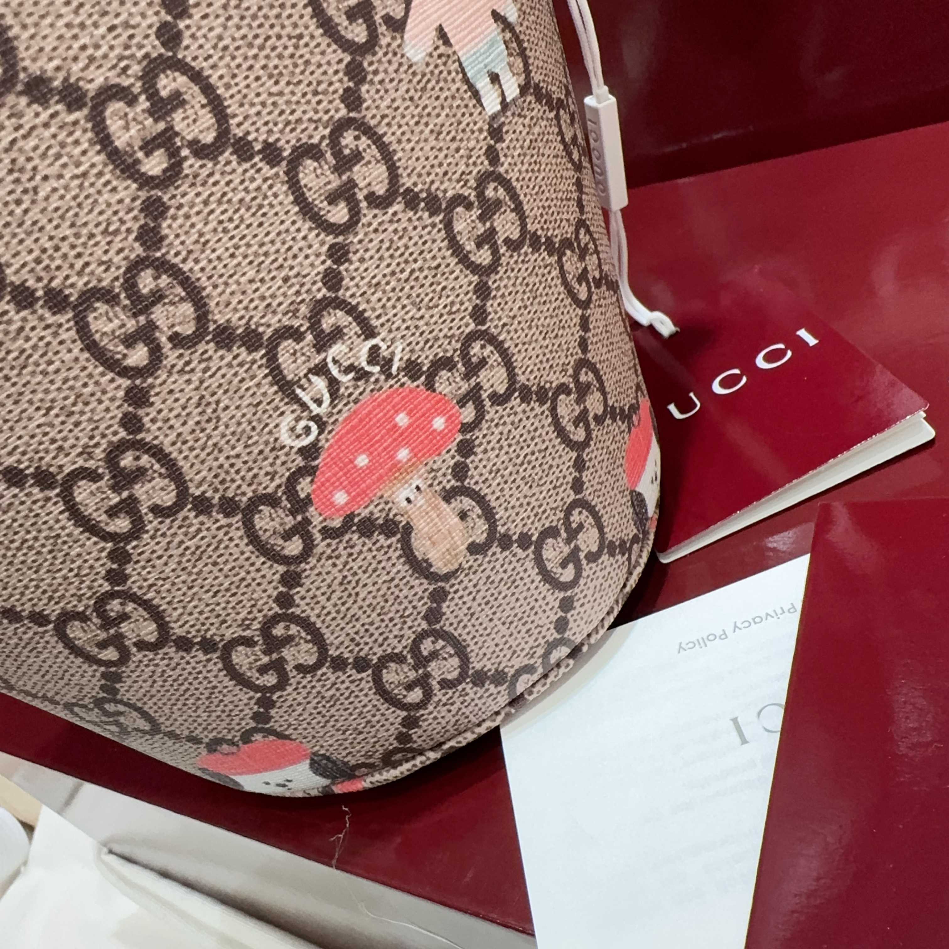 TOP GUCCI Children's Series Small Bucket Bag 18.5*16.5*7.5CM - Brown