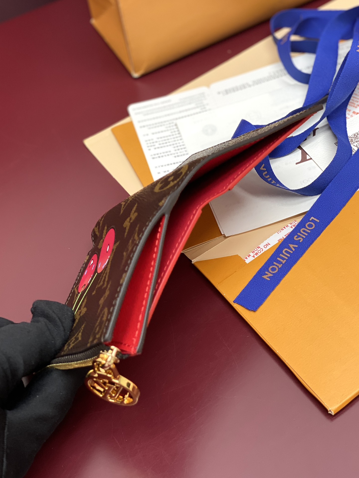 TOP Louis Vuitton LV Wallet Monogram with Cherry Pattern 11.5x1.5x9cm - Brown