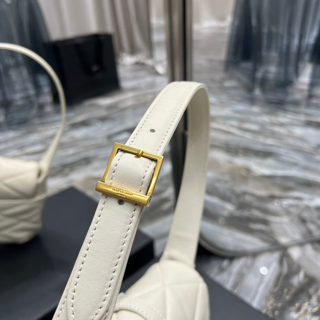 TOP Yves Saint Laurent YSL Le 57 Small Shoulder Bag - White