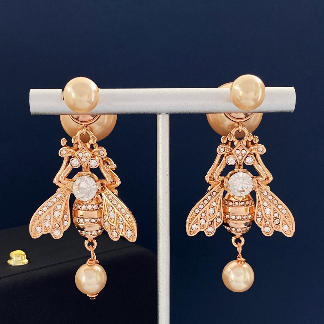 TOP Christian Dior Bee Earrings - Rose Gold
