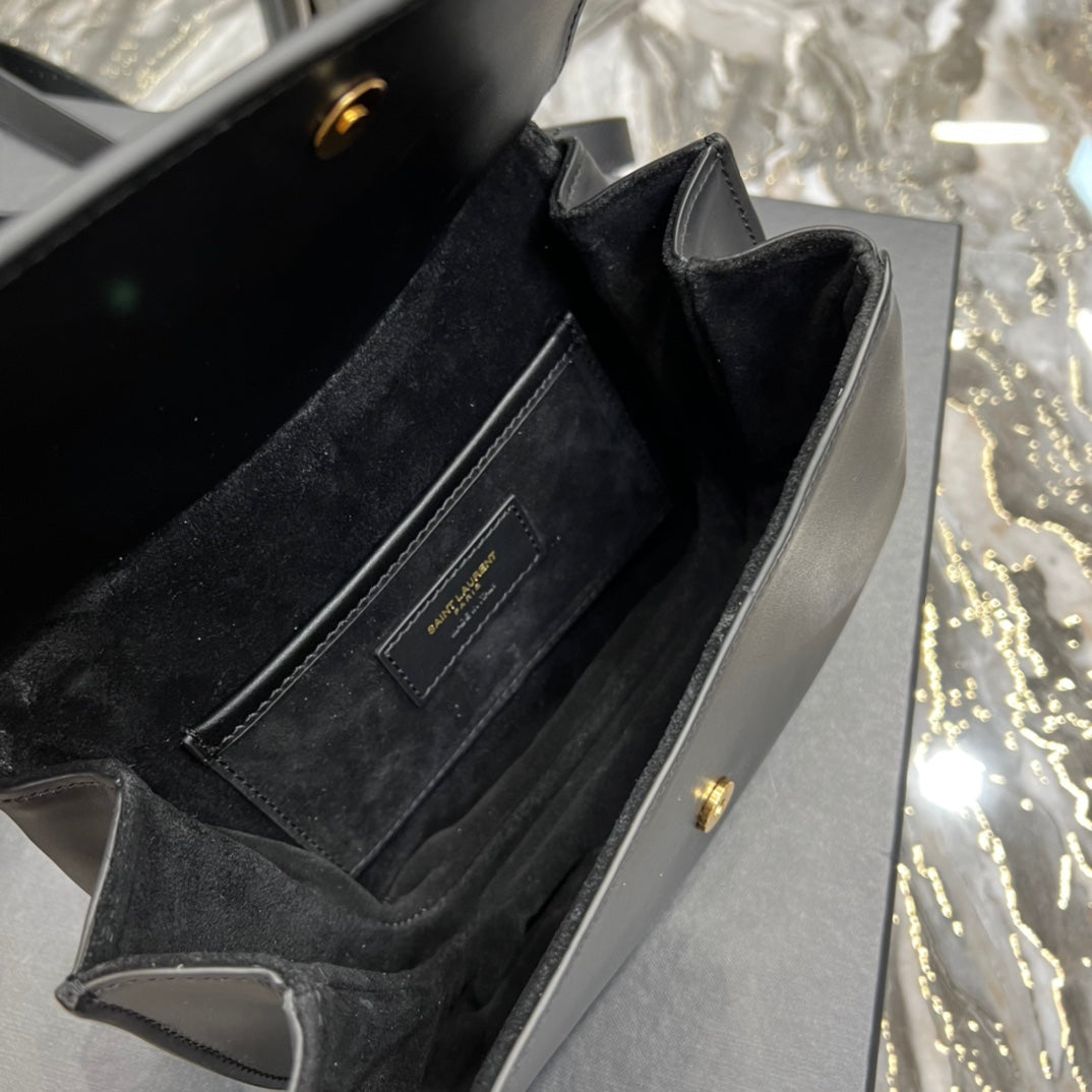 TOP Yves Saint Laurent YSL Charlie Small Shoulder Bag - Black