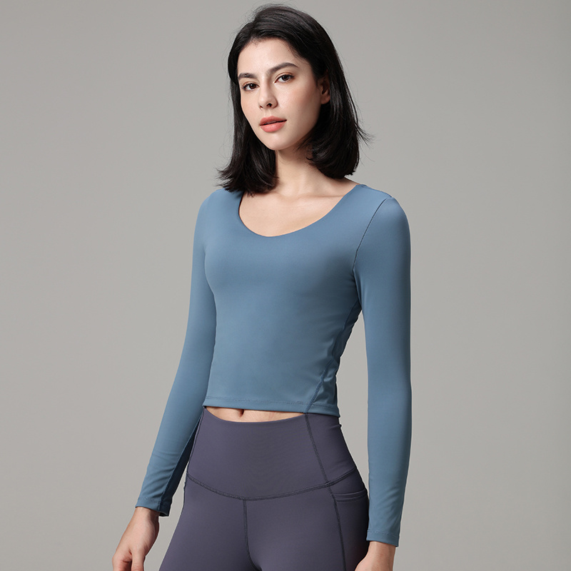 V Neck Tank Style Womens Sports Long Sleeve