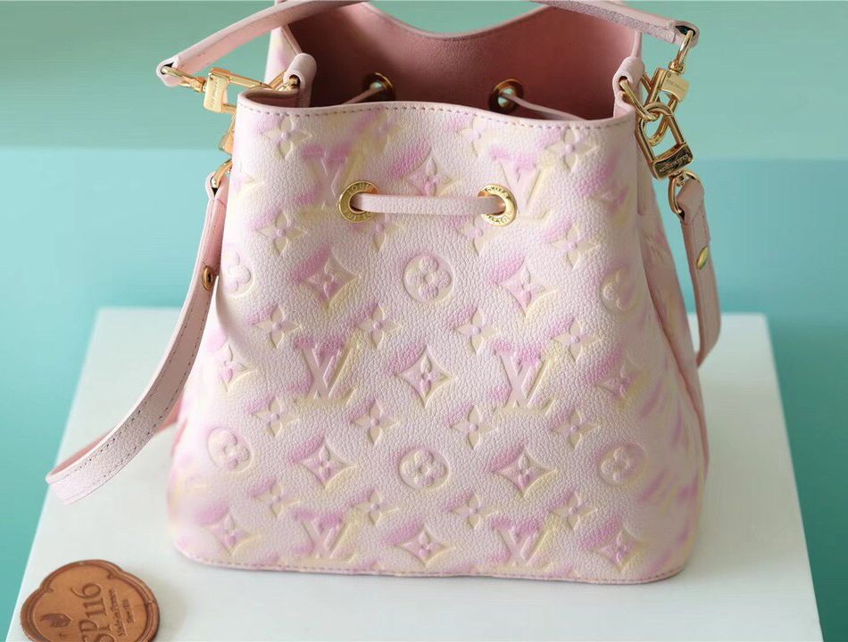 TOP Louis Vuitton LV Noe BB Bag 24x22x15cm - Pink/Yellow