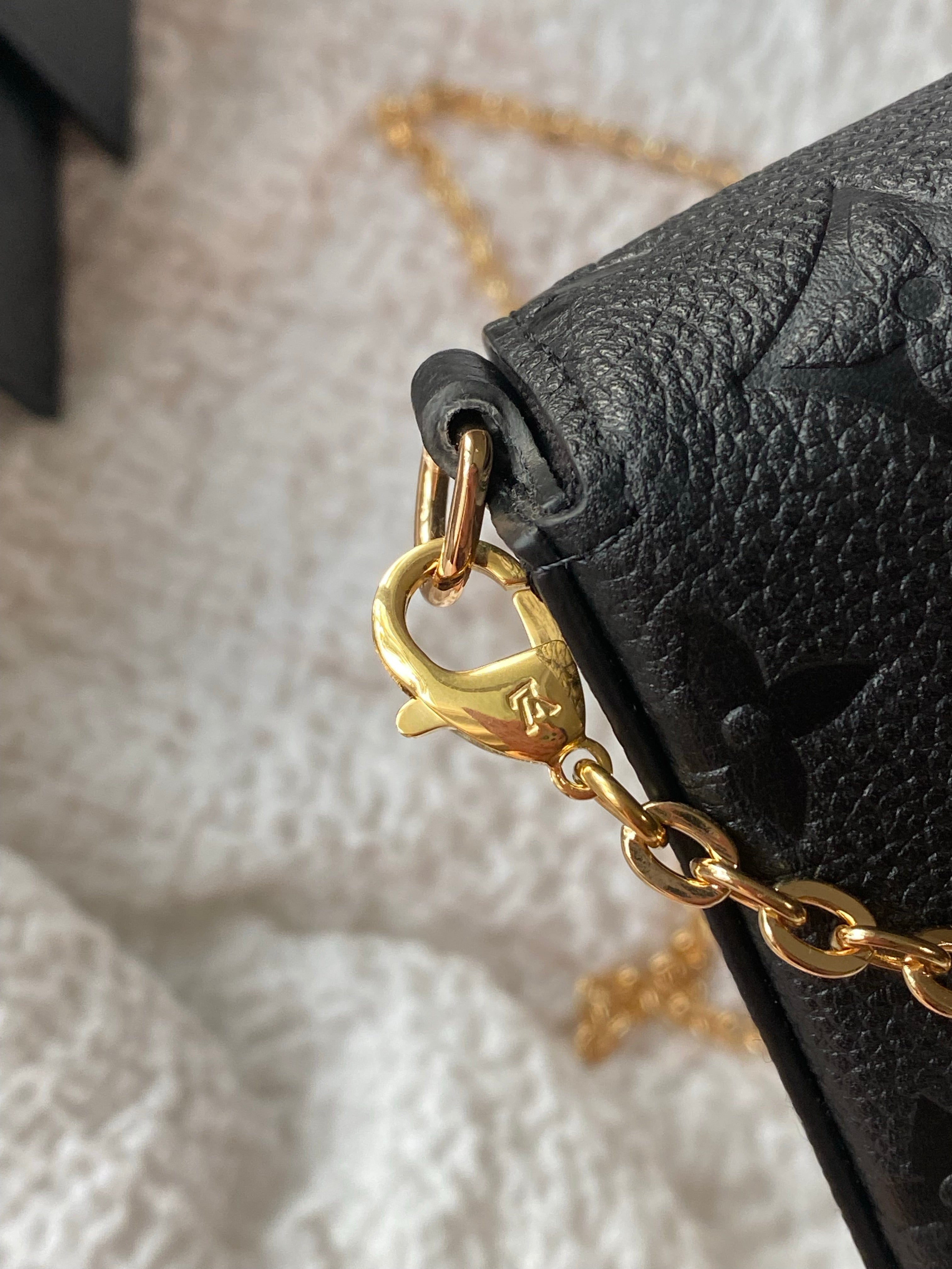 TOP Louis Vuitton LV £V Felicie Empreinte Pochette 21X12X3cm - Black