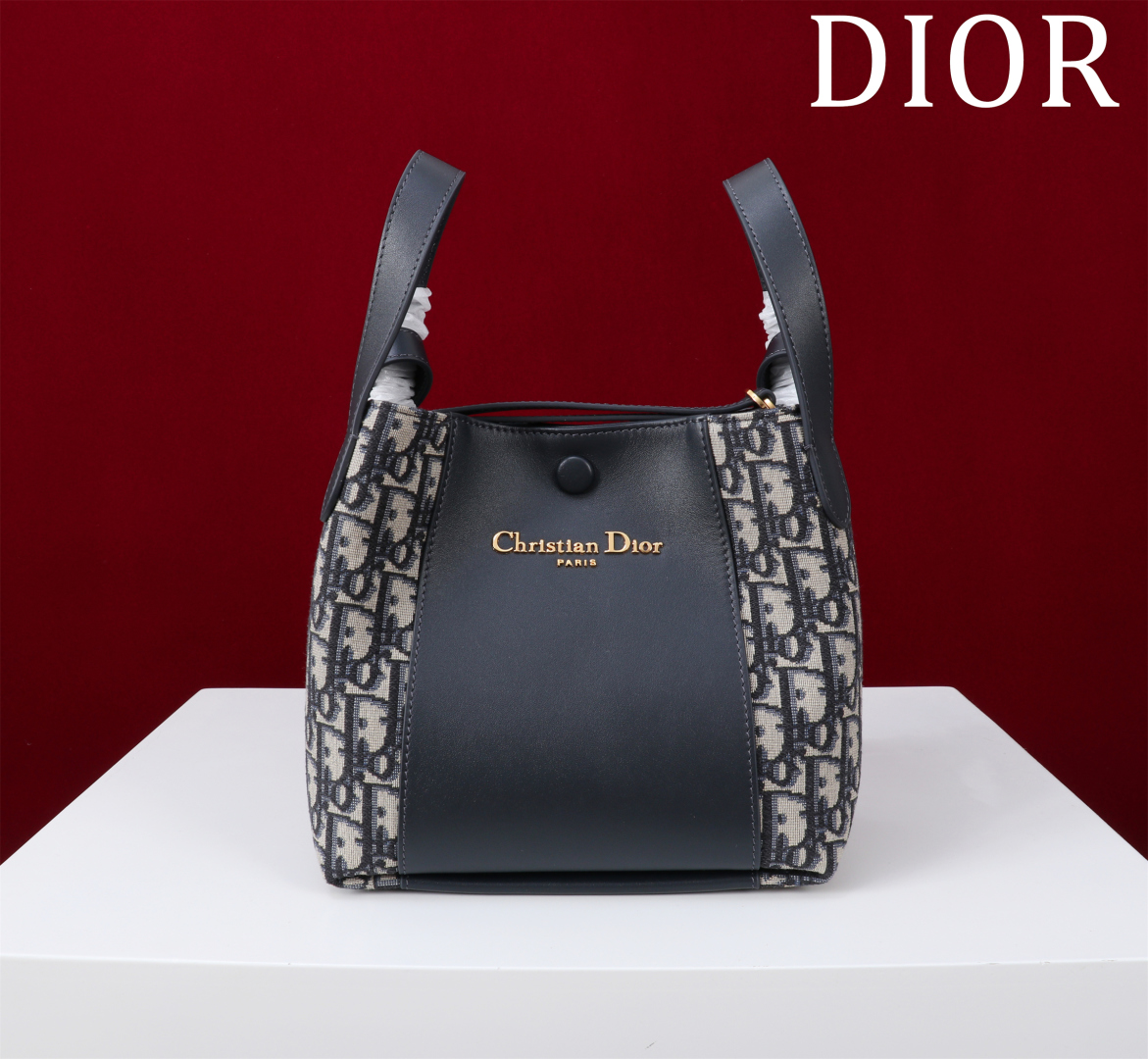 TOP Christian Dior CD Signature Hobo Bag 21x19 x11 cm/24×21×14 cm - Blue