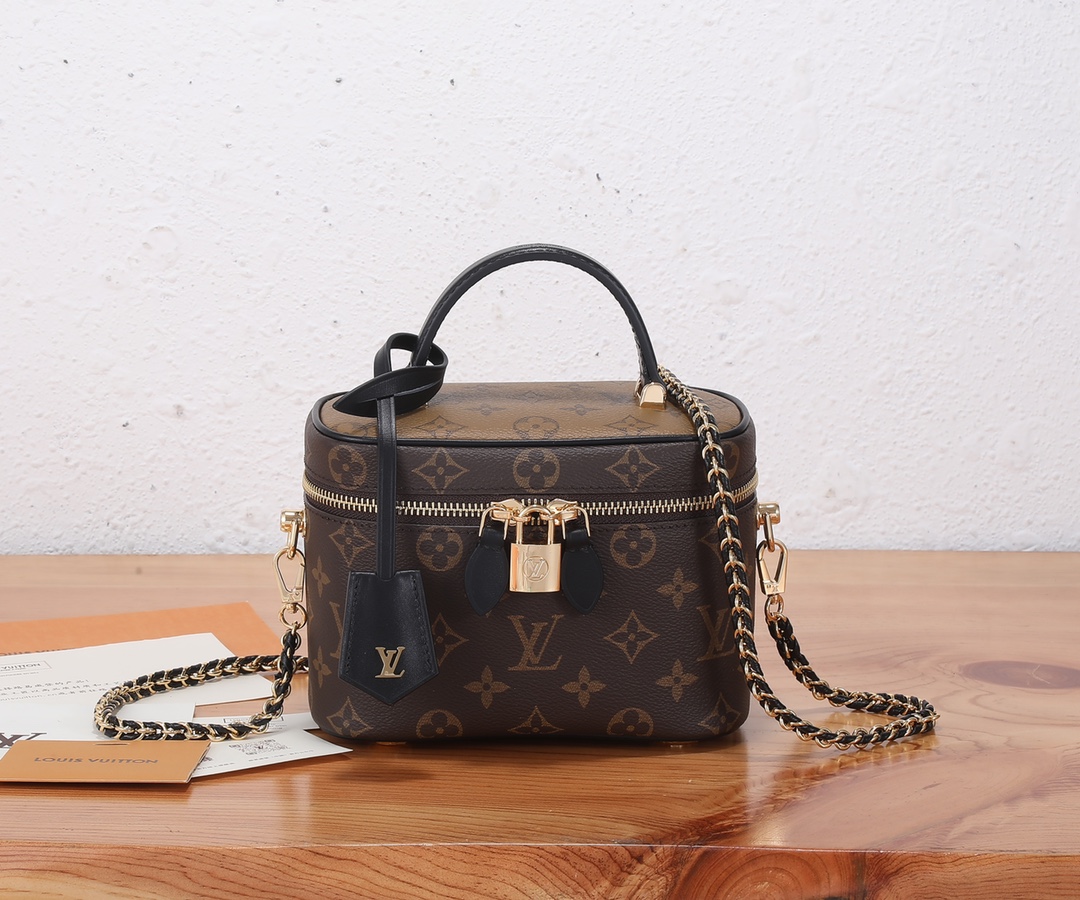 TOP Louis Vuitton LV Nice Cosmetic Bag In Monogram And Monogram Reverse Canvas Bag  19 x 13 x 11 cm