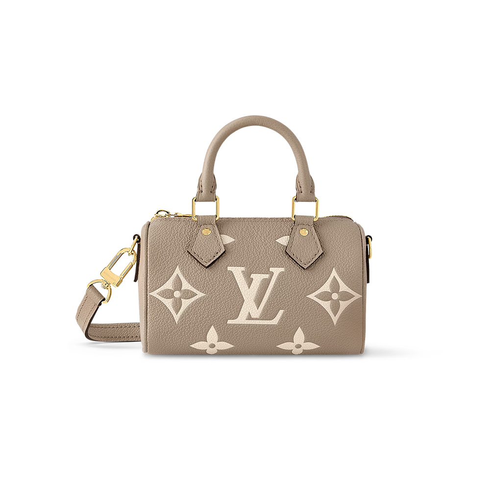 Louis Vuitton Nano Speedy Monogram Empreinte Leather Tourterelle / Crème（10A Mirror Version）