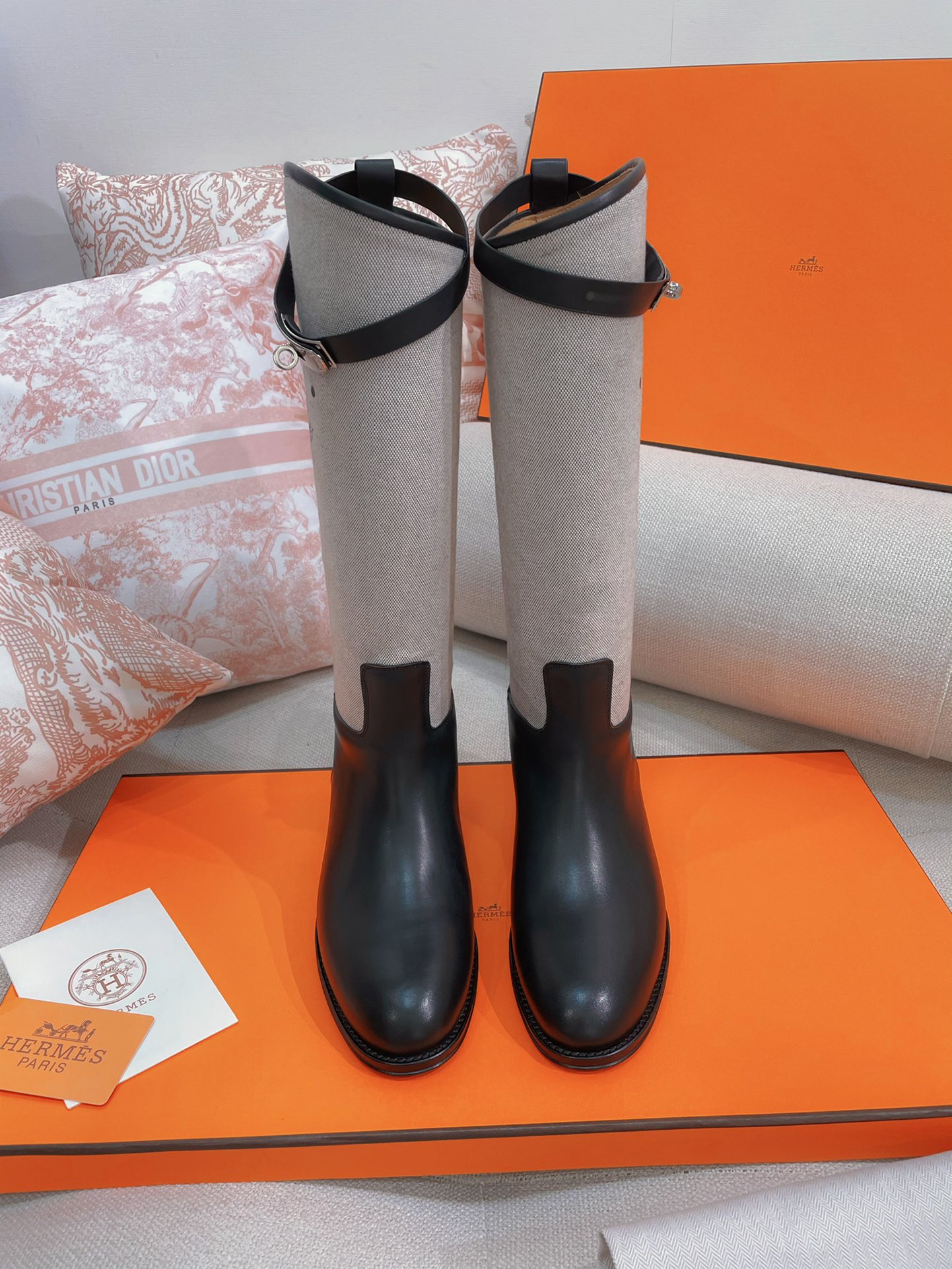 TOP HERMES Kelly Bottes Jumping - Black