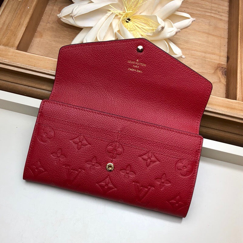 TOP Louis Vuitton LV  Sarah Empreinte Wallet - Red