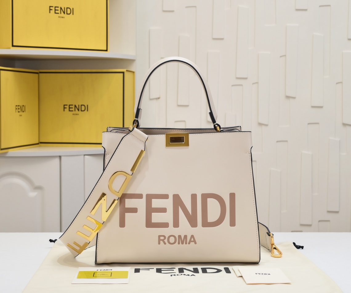 TOP FENDI Smooth Calfskin Peekaboo X-Lite Series Handbags - 30CM/38CM - GHW