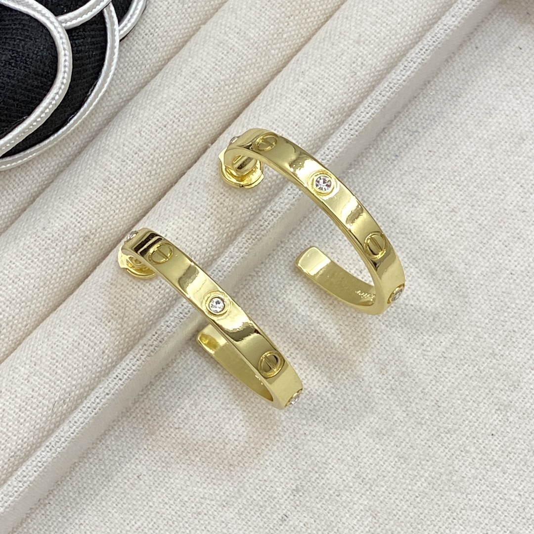 TOP Cartier Round Earrings - 3 Color