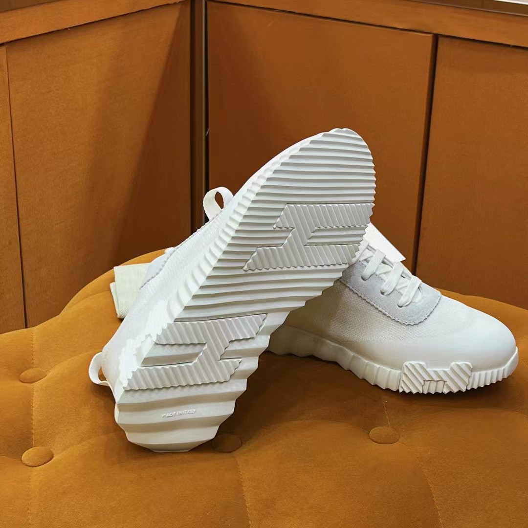 TOP HERMES Sneakers - White with 9 Different Logos