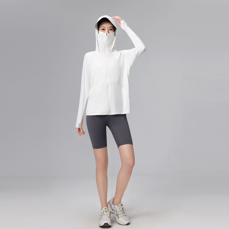 Womens Track Zip Up Cropped Hoodie UPF 50+ Sun Protection