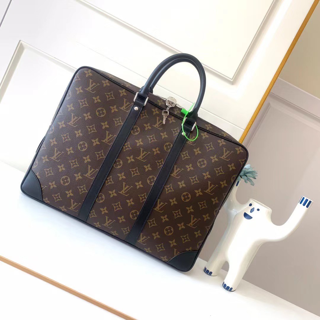 TOP Louis Vuitton LV Porte-Documents Voyage Briefcase 41X31X7 cm-Presbyopia With Leather
