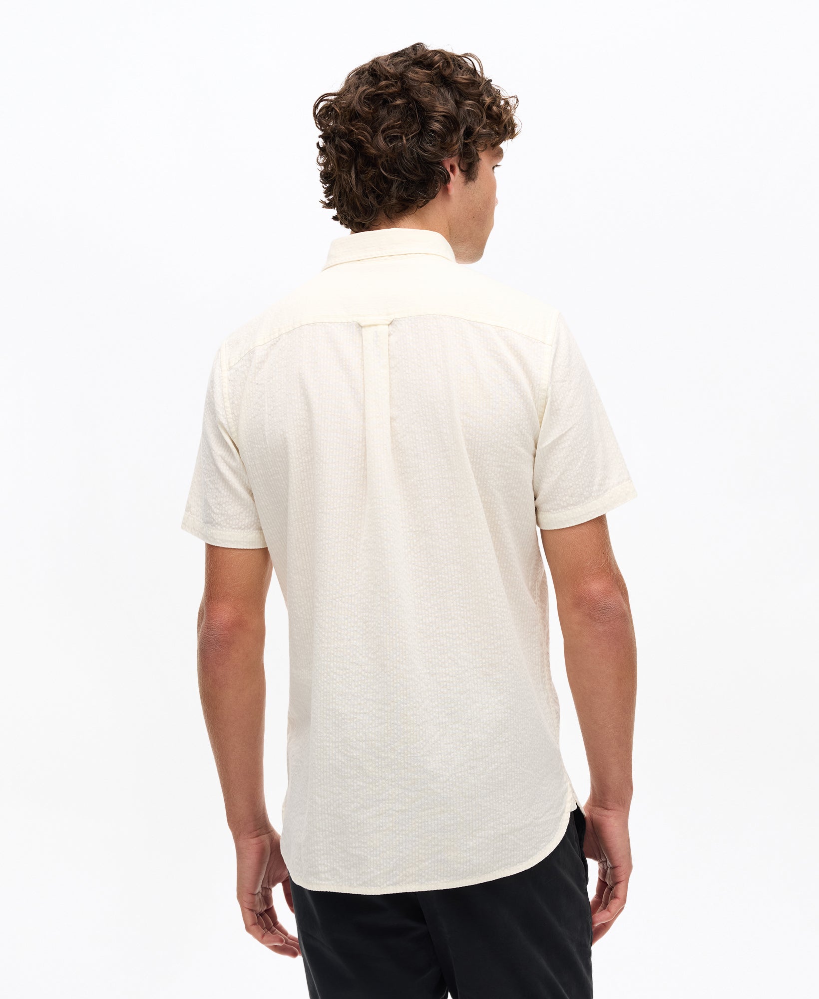 Seersucker Short Sleeve Shirt | Off White