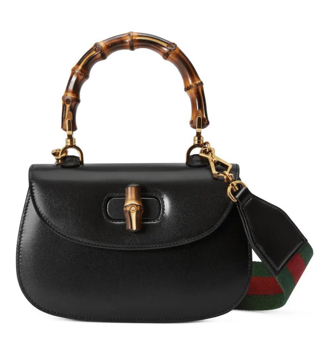 TOP GUCCI Bamboo Bag 21X15X7cm - Black