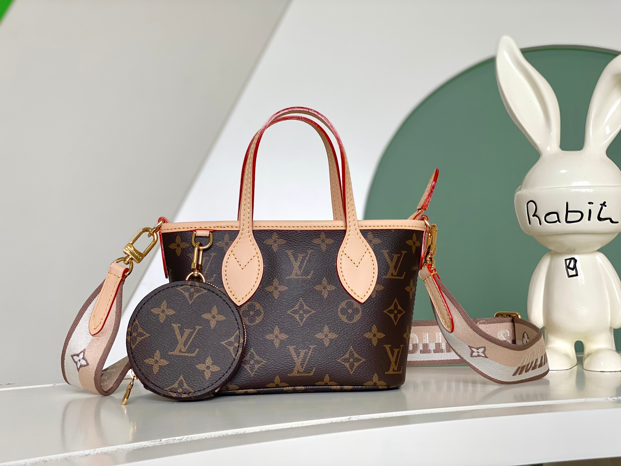 TOP Louis Vuitton LV Neverfull BB Bag Damier Ebene Canvas 24x14x9cm - Monogram