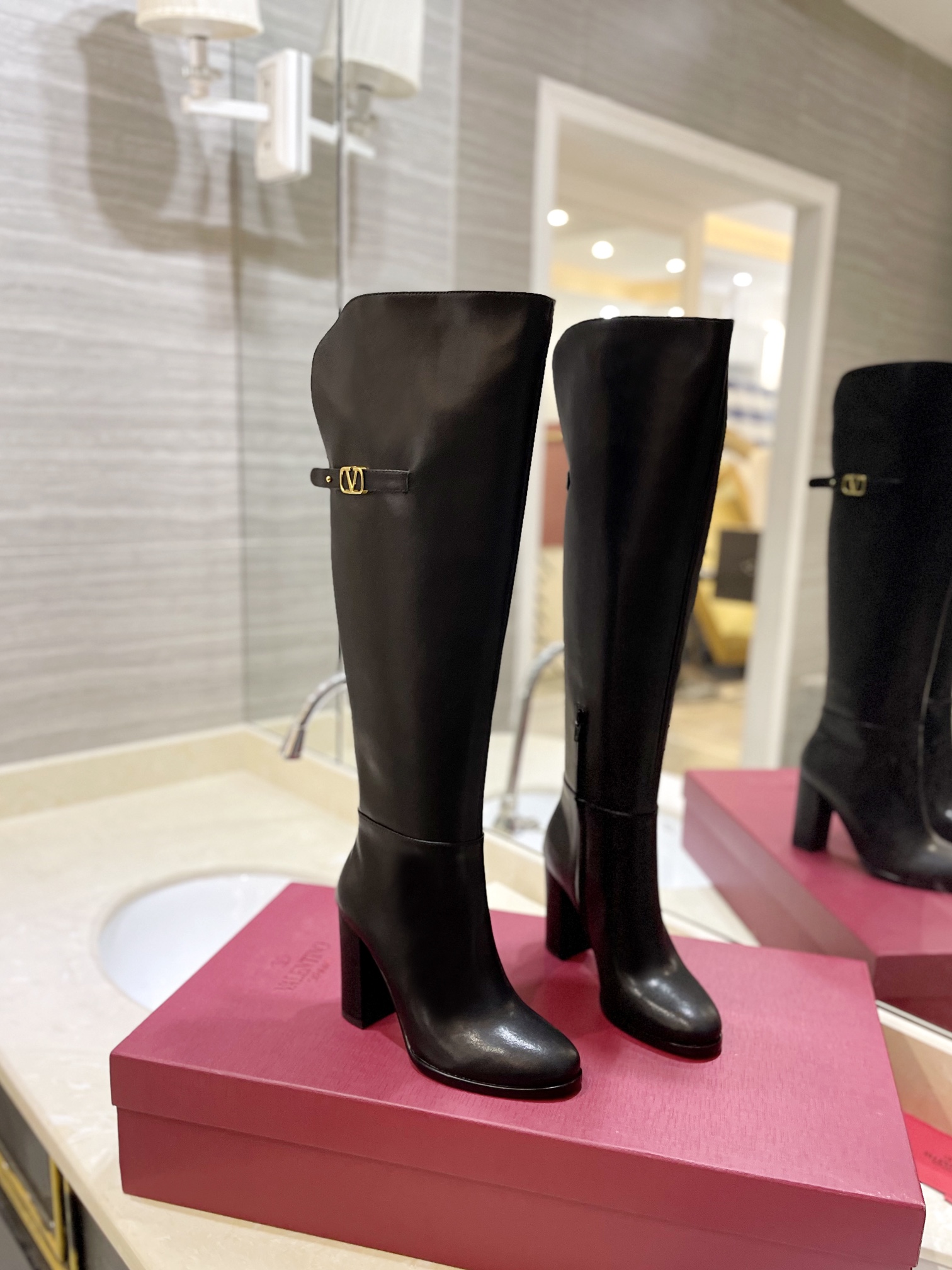 TOP VALENTINO 9.5cm High Heel Long Boots  - 3 Color