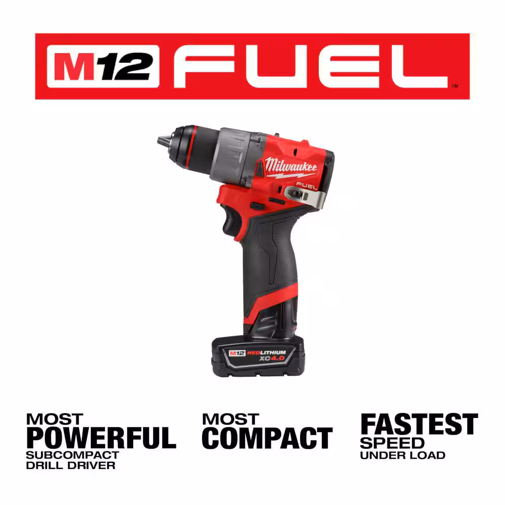 M12 FUEL 12-Volt Lithium-Ion Brushless Cordless 1/2 in. Drill Driver Kit with M12 3/8 in. Ratchet