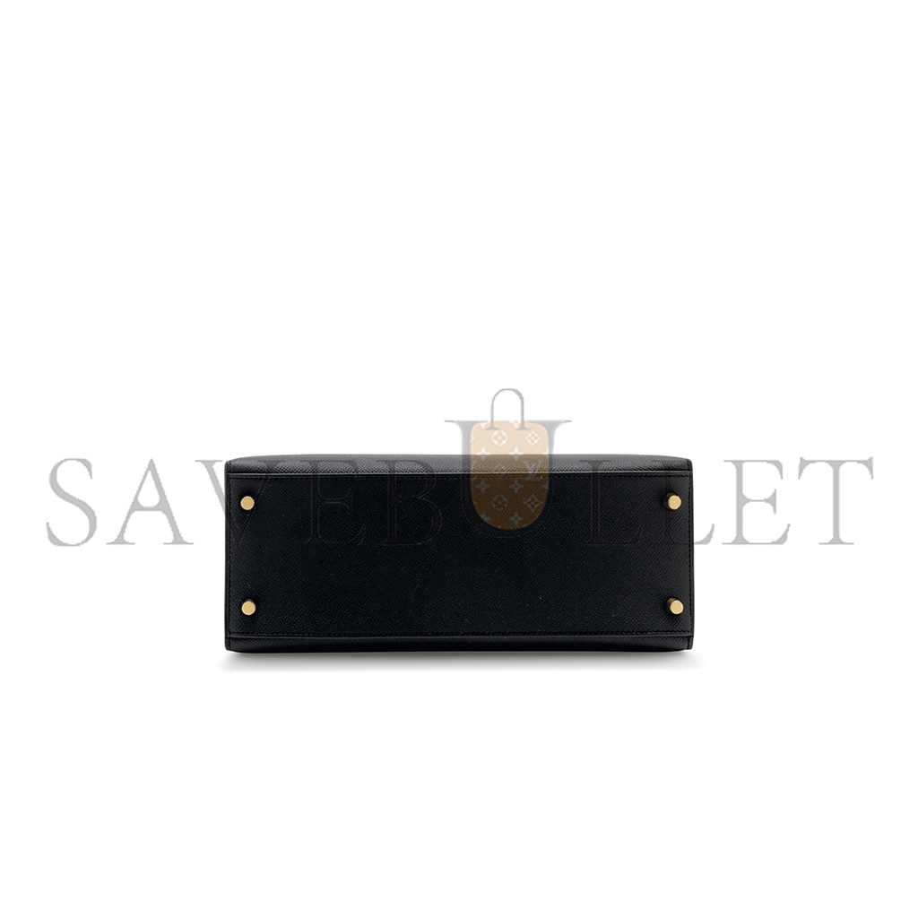 HERMÈS A BLACK EPSOM LEATHER KELLY 28 WITH GOLD HARDWARE (28*22*10cm)