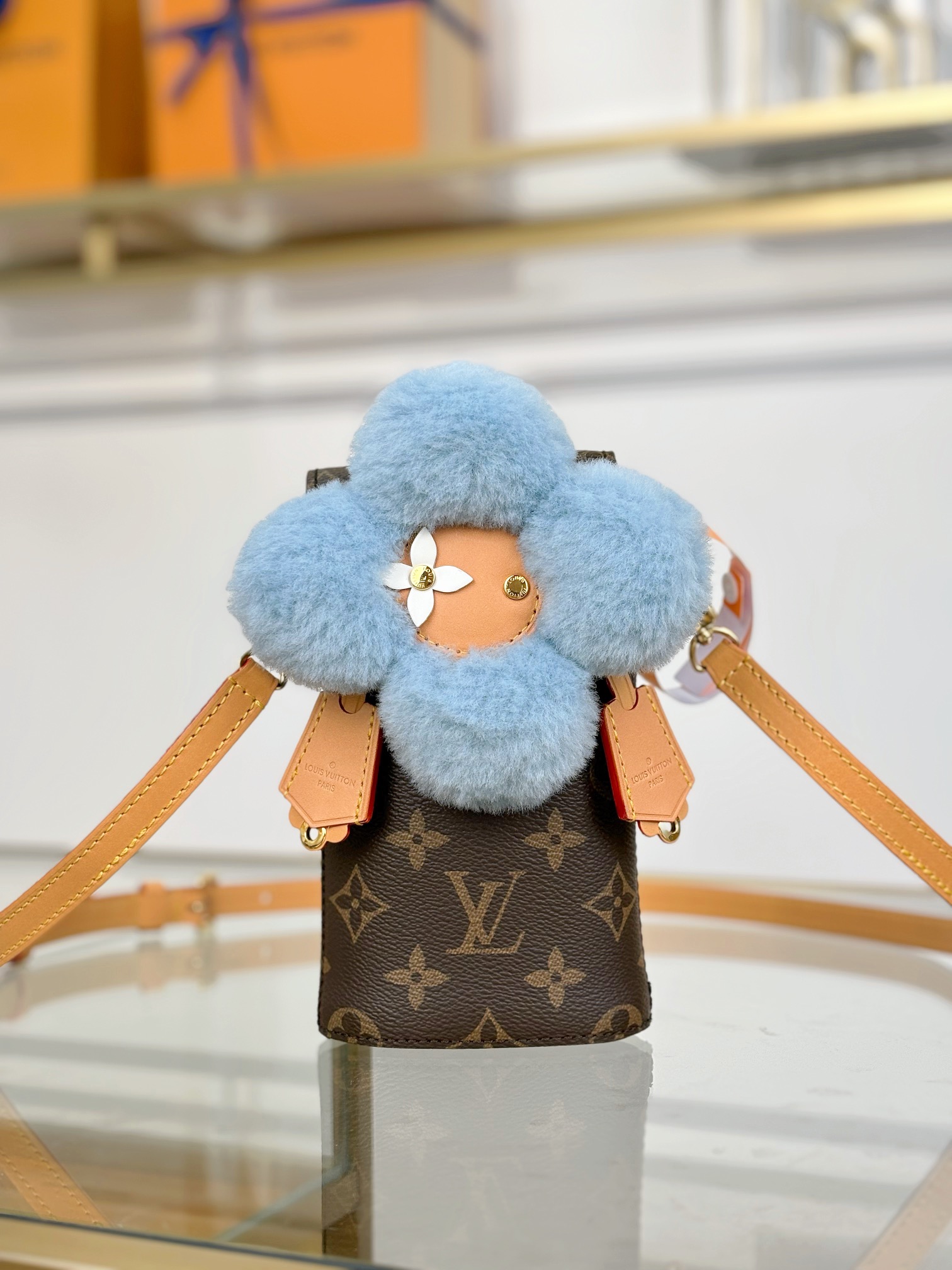 TOP Louis Vuitton LV VIVIENNE Mobile Phone Bag 17.5x4.5x10cm - Brown