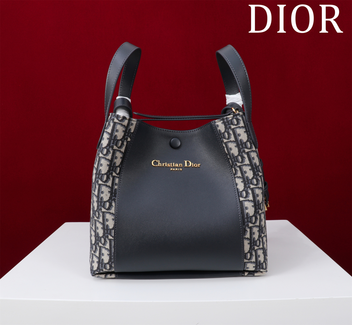 TOP Christian Dior CD Signature Hobo Bag 21x19 x11 cm/24×21×14 cm - Blue