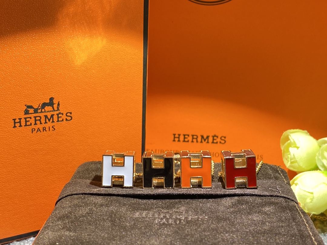 TOP HERMES H Box Necklace