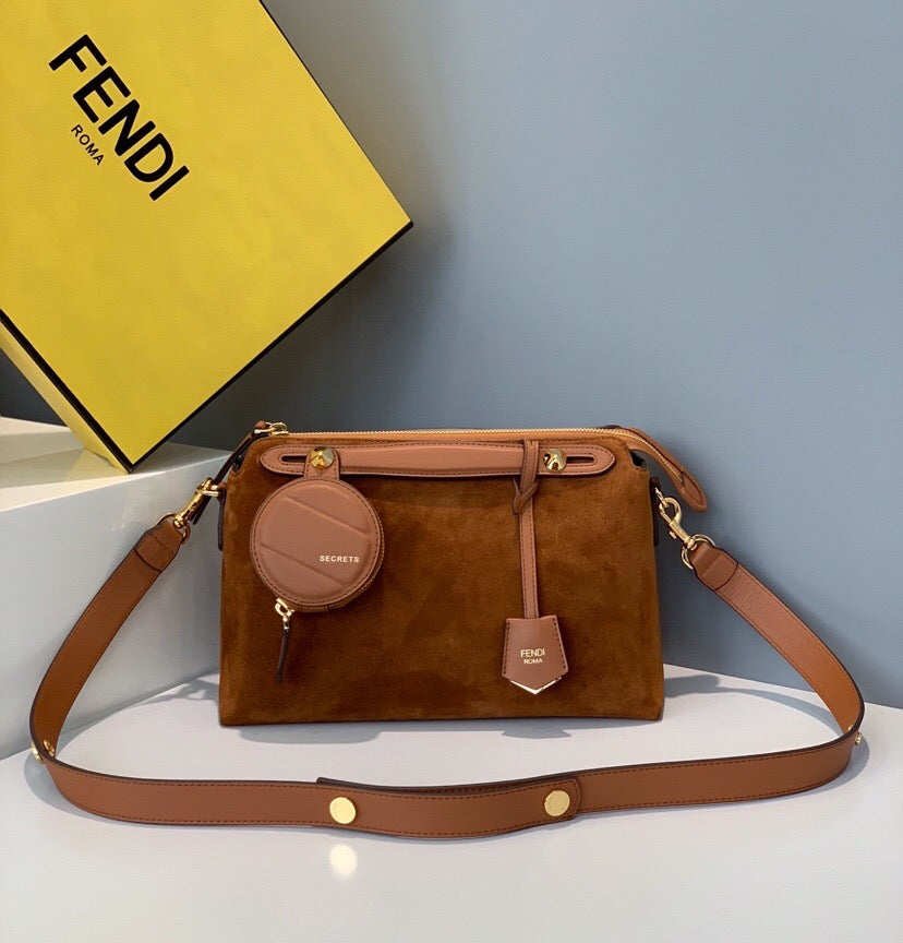 TOP FENDI FENDI By The Way Medium Suede Bag - Brown