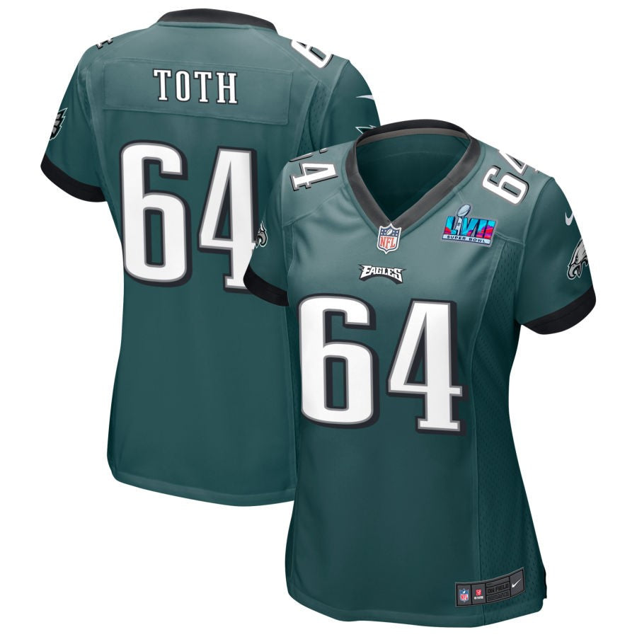Brett Toth Philadelphia Eagles  Women's Super Bowl LVII Game Jersey - Midnight Green