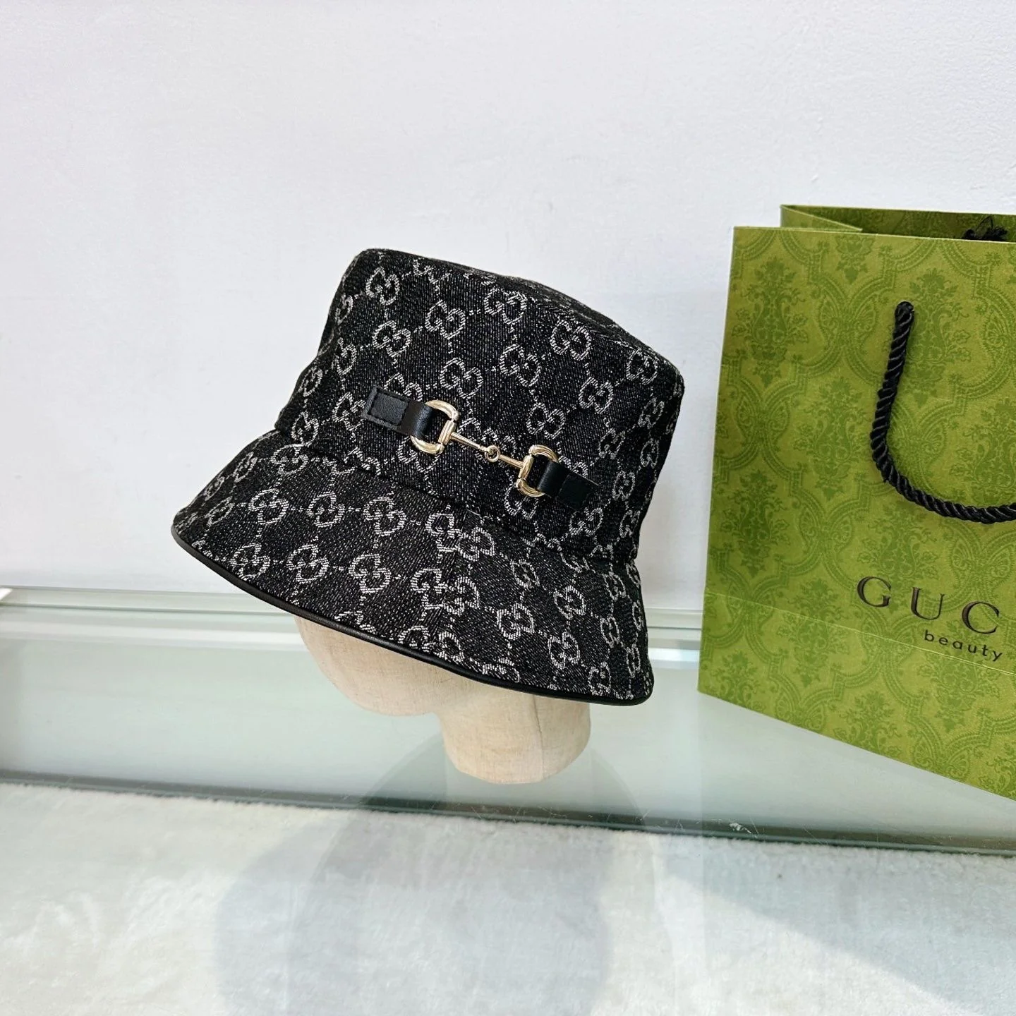 AAACAT Vintage Interwoven Jacquard Hat, Baseball Cap & Horsebit Decor Bucket Hat Denim Sun Hat for Women