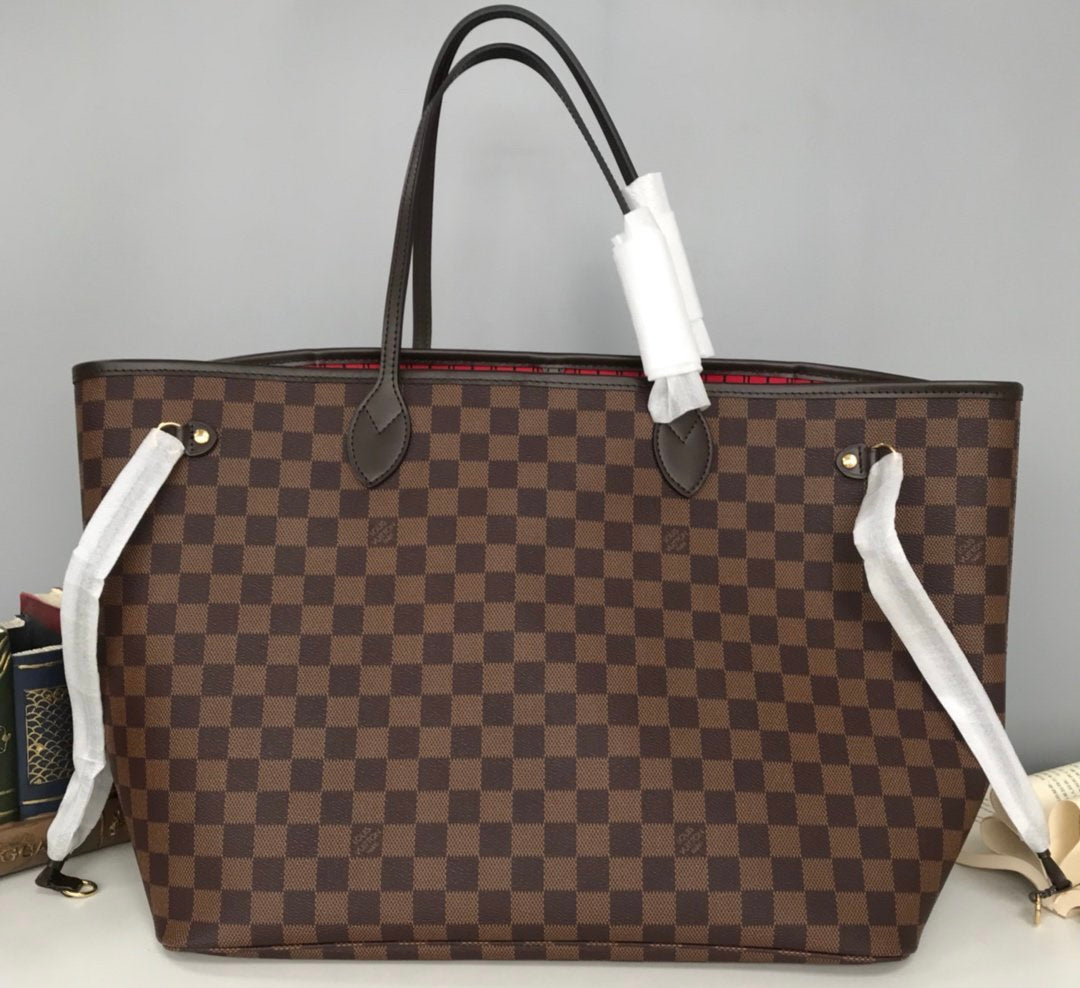 TOP Louis Vuitton LV LV Damier Ebene Neverfull GM - Red