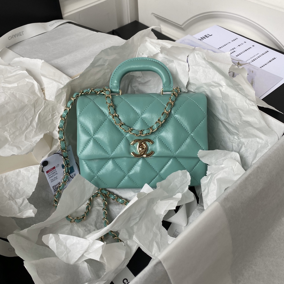 TOP CHANEL Oil Wax Handle Cover Bags 14×20×7am/18×25×8cm - 3 Colour&GHW