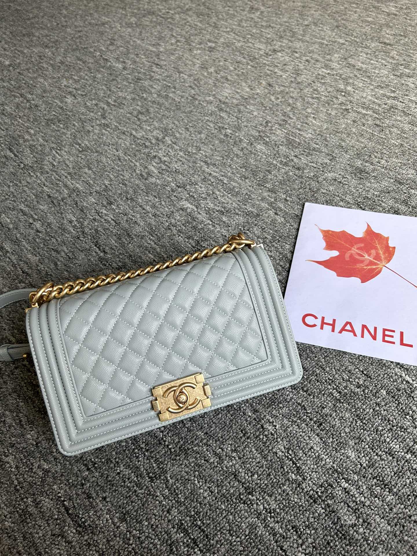 TOP CHANEL Le Boy Bags 25cm - Haze Blue&GHW