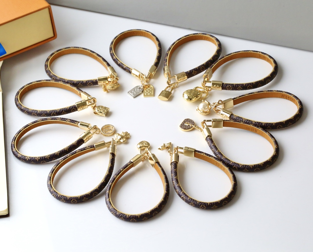 TOP Louis Vuitton LV Monogram Leather Bracelet - 11 Types
