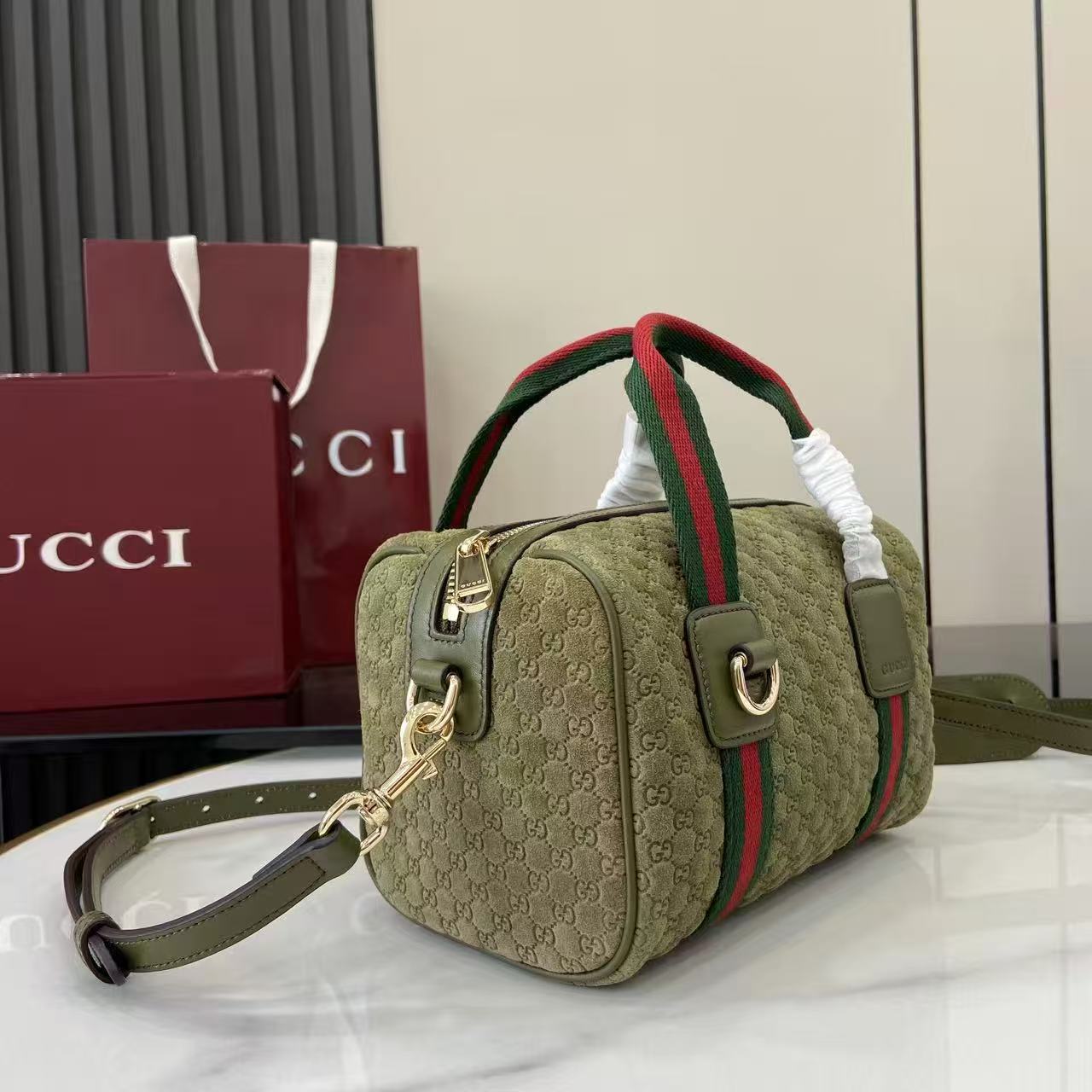 TOP GUCCI Mini GG  Bag 20 x 13 x 13 cm - Green
