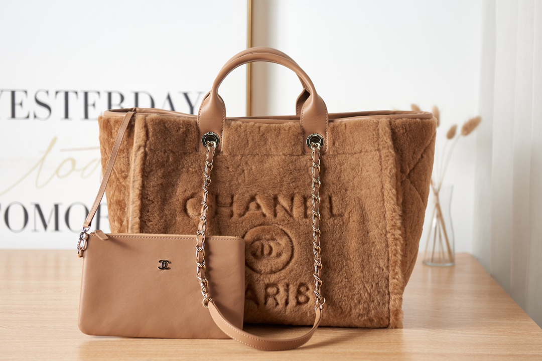 TOP CHANEL Deauville Beach Bag Shopping Bag 38cm -3 colors