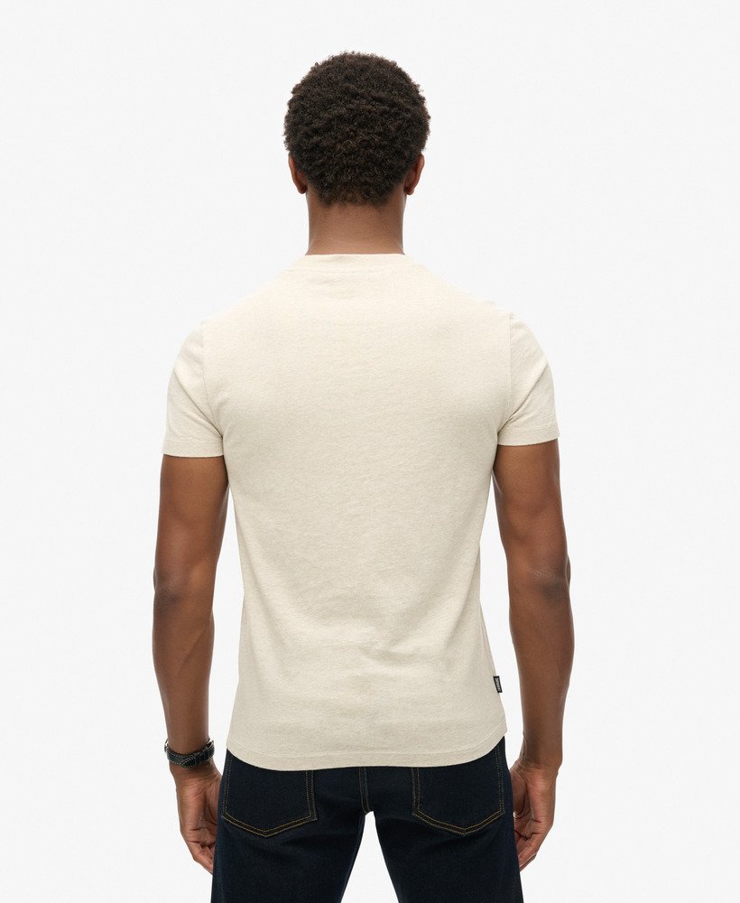 Essential Logo Embroidered Tee | Oat Cream Marle