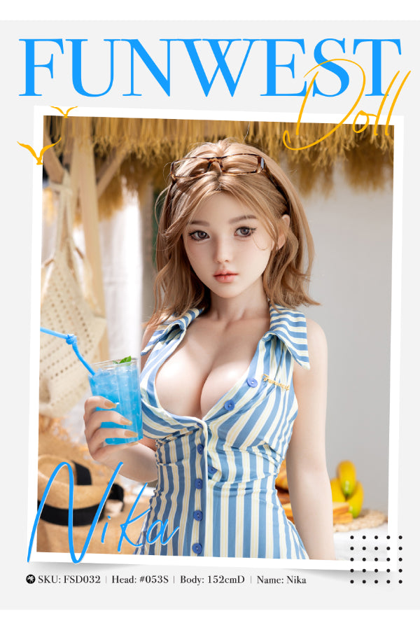 EU In Stock - 152cm/4ft11 D-cup  Asian Silicone Sex Doll FSD032 #053S - Nika