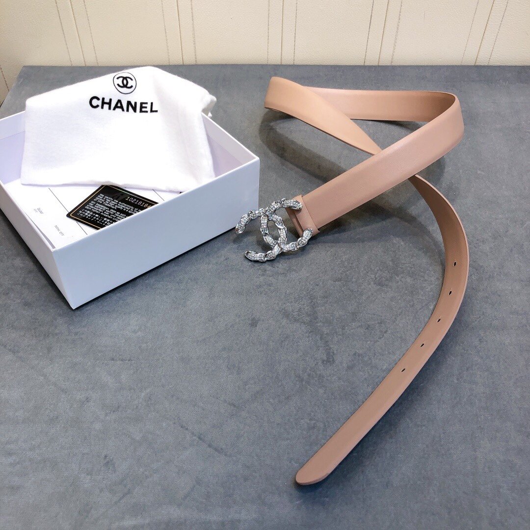 Chanel Belt With Double C Buckle Beige Women Belt 30MM