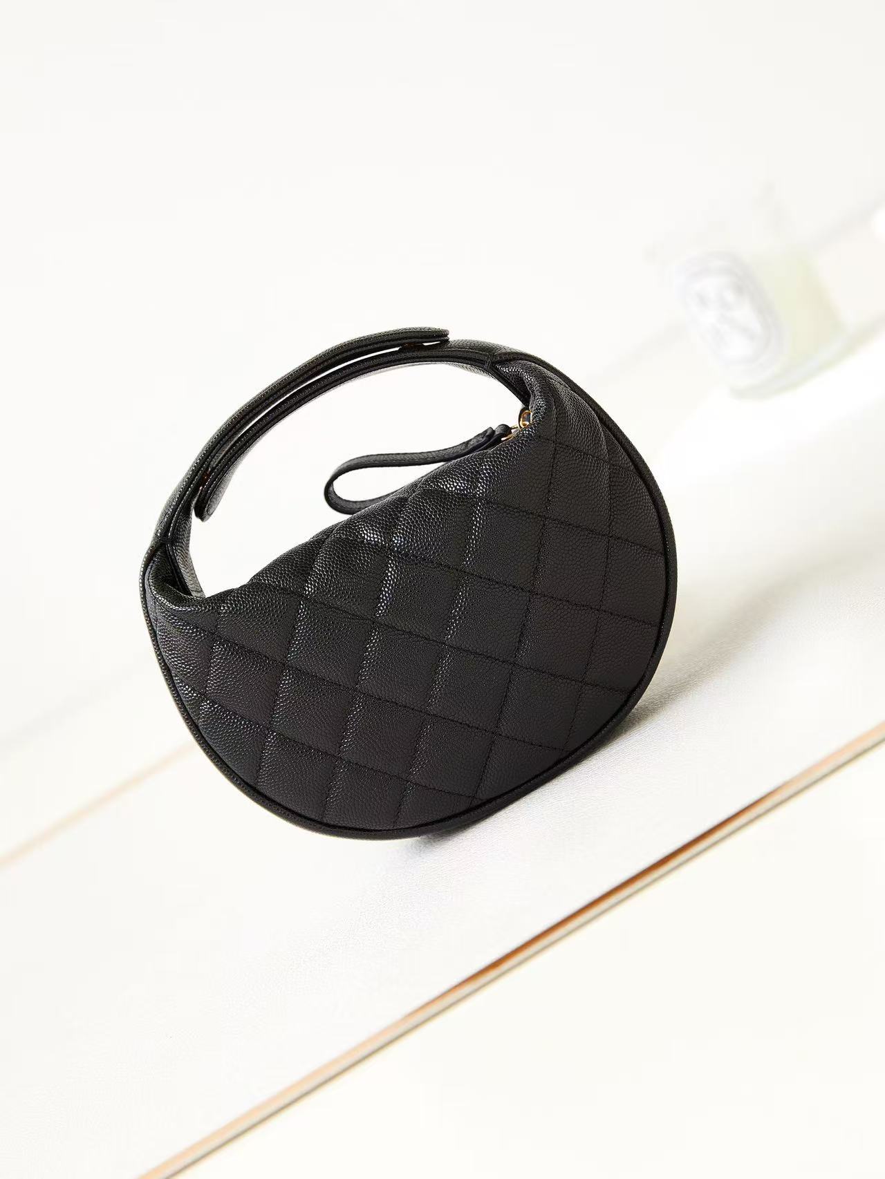 TOP CHANEL Chain Bag Cowhide 16*16*5.5cm - Black