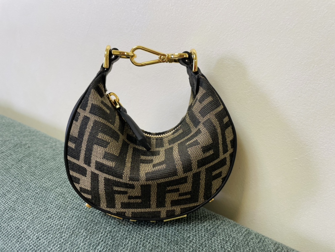 TOP FENDI Leather Material Fendigraphy Bags - 2 Sizes - Coffee&GHW