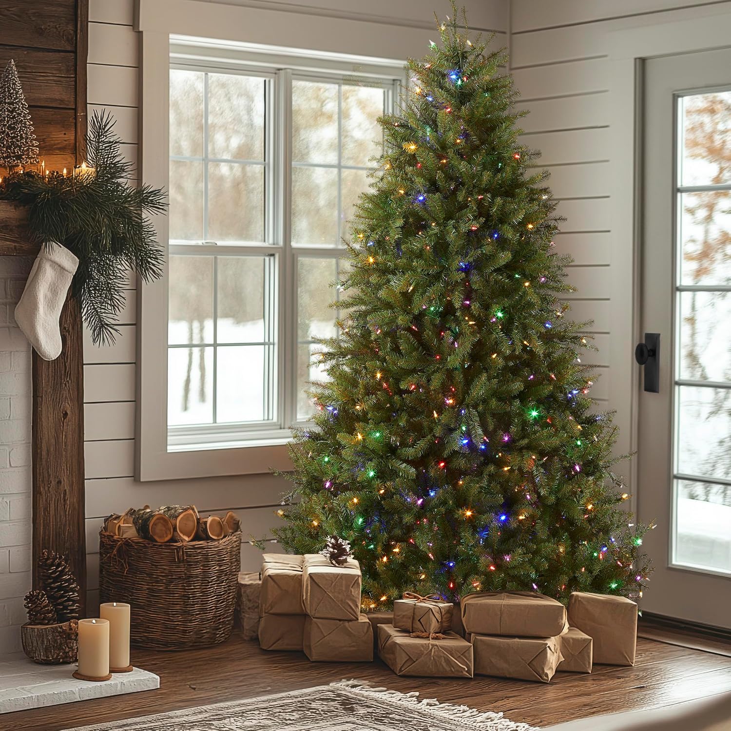 National Tree Company 7.5ft Pre-Lit Dunhill Fir Artificial Christmas Tree