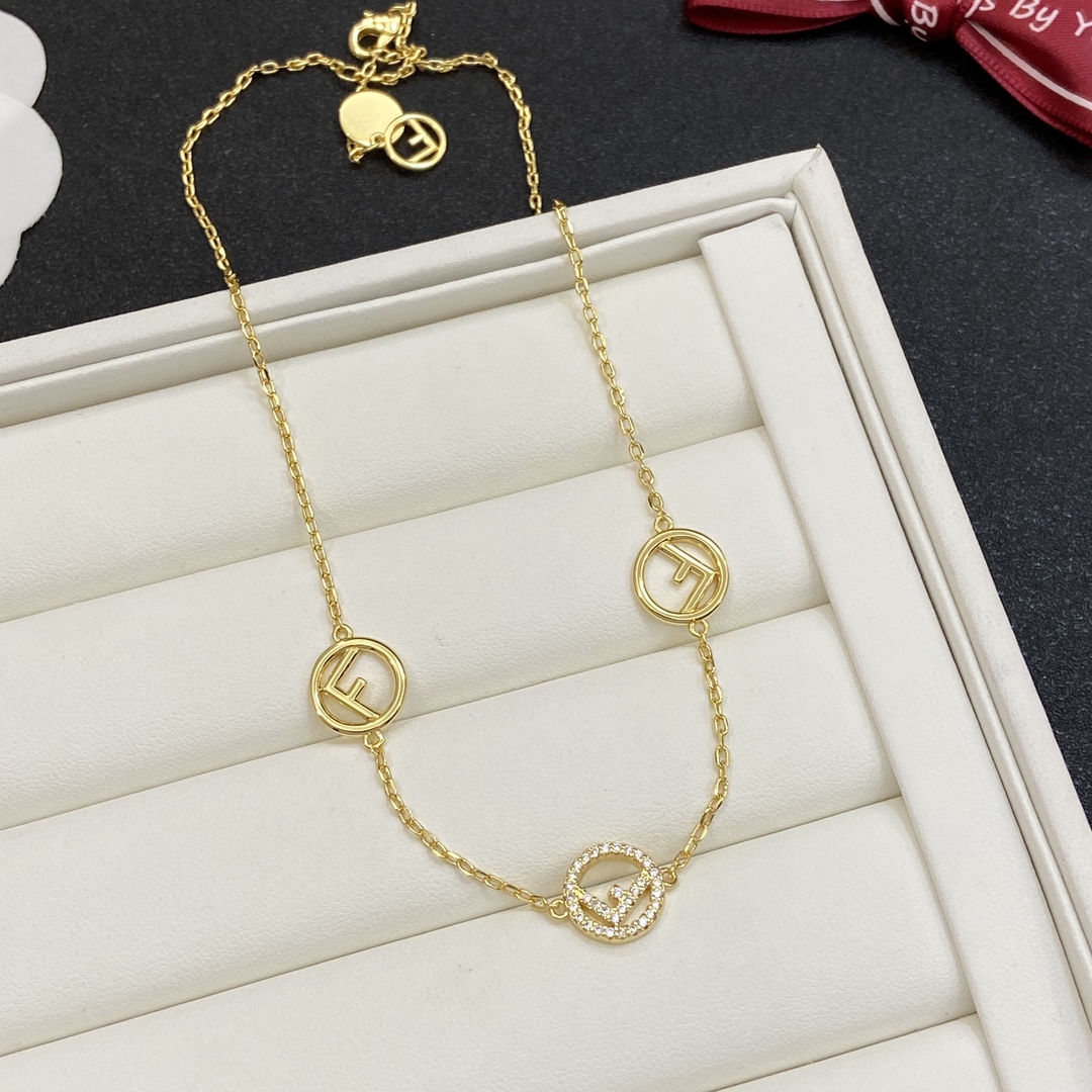 TOP FENDI FF Necklace - Gold