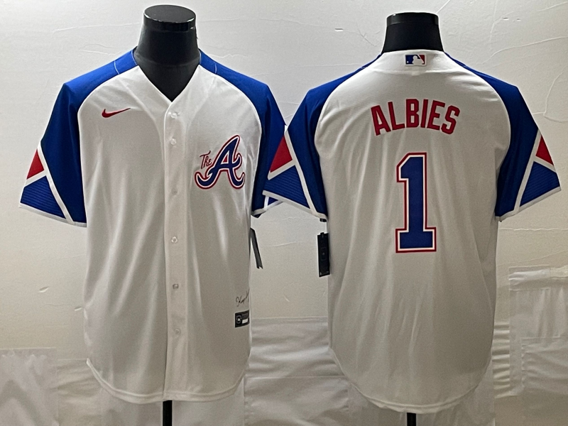Men's Atlanta Braves Ozzie Albies White 2023 City Connect Replica Player Jersey