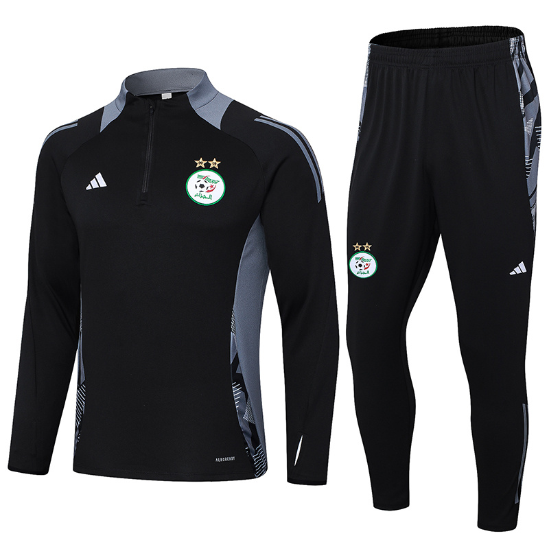 2024-25 Black  Algeria Football Half Pull Training Suit