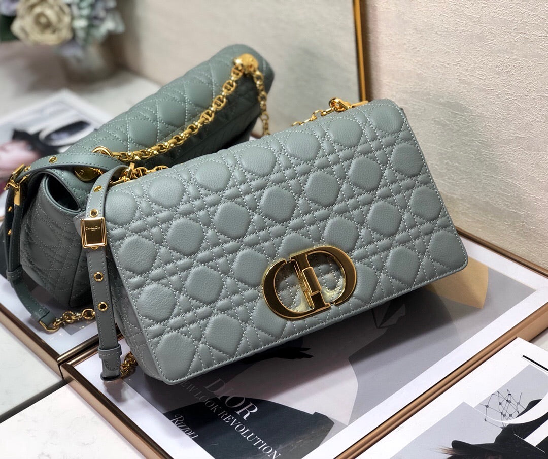 TOP Christian Dior Caro Bag Large - Cloud Blue