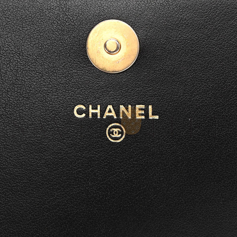 CHANEL CAVIAR QUILTED BOY CLUTCH WITH CHAIN BLACK AP2205 (15*10*3.5cm)