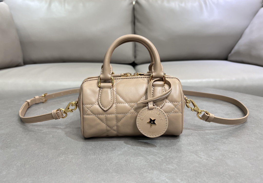 TOP Christian Dior Groove 16.5/25 Bag Calfskin 16.5x10x8cm/25x19x16cm - Beige