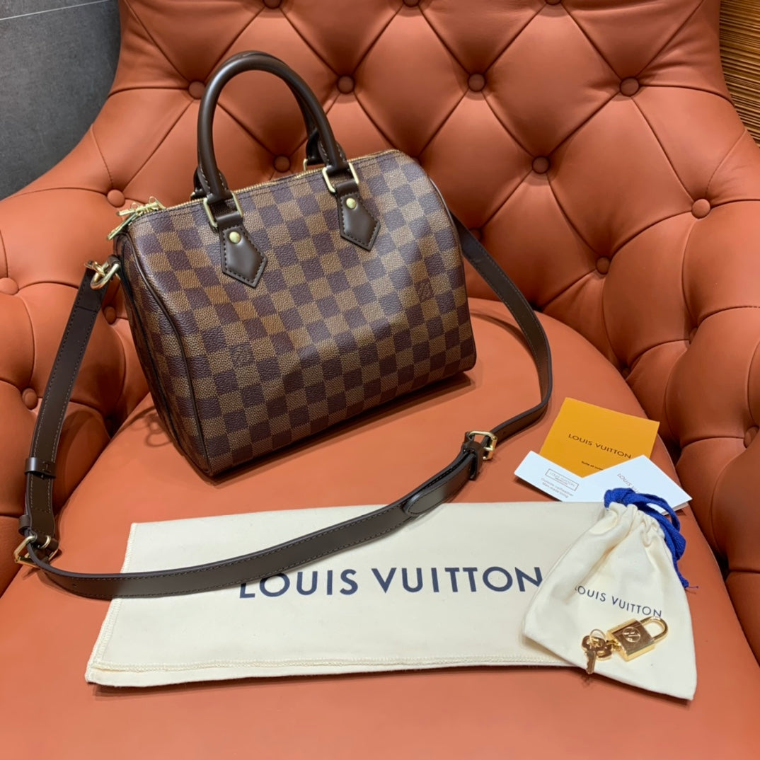 TOP Louis Vuitton LV Speedy 25 Bag  25x19x15cm-Brown