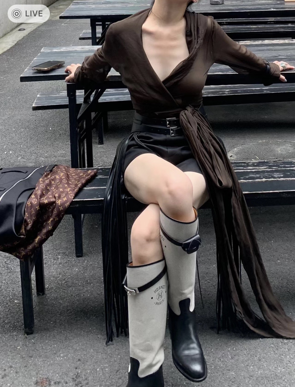 TOP HERMES Kelly Bottes Jumping - Black